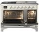 Ilve® Majestic III 48" Antiqued White Pro Style Dual Fuel Liquid Propane Range with Triple Glass Door and Chrome Trim-1