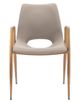 Zuo® Modern Desi Beige/Gold Dining Arm Chair-2