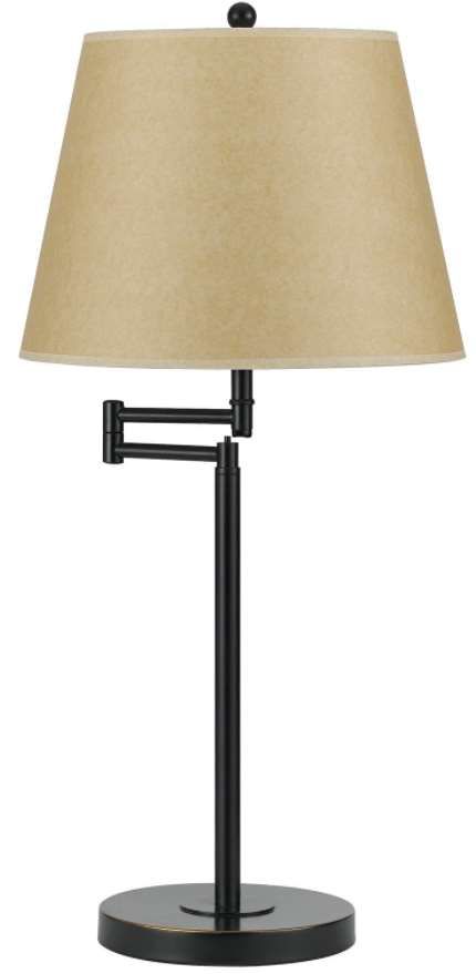 Cal® Lighting & Accessories Andros Dark Bronze/Tan Swing Arm Table Lamp-0