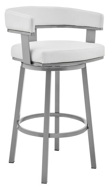Armen Living Lorin White 26" Swivel Counter Stool-0