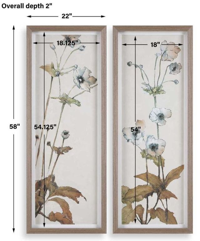 Uttermost® Garden 2-Piece Study Framed Floral Prints-3