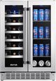 Aviva 24'' Stainless Steel Dual Zone Built-In Undercounter Beverage Center-0