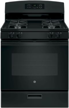 GE® 30" Black Freestanding Gas Range