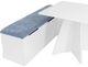 Linon Nancy 3-Piece Blue/White Square Table Nook Set-3