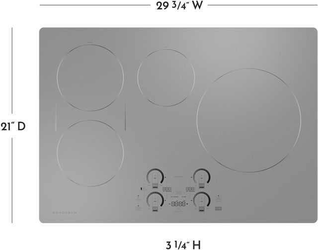 Monogram® 30" Silver Induction Cooktop-12