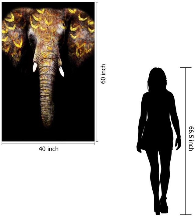 Classy Living Gold Tribal Elephant Wall Art-2