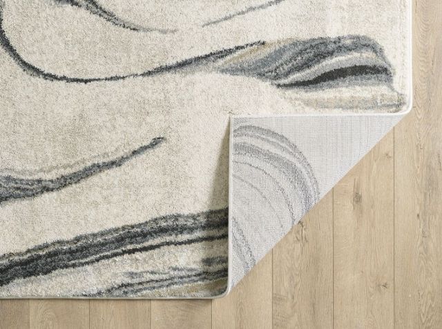 KAS Rugs Hue Ivory Marbled Stone 5'x8' Area Rug-2