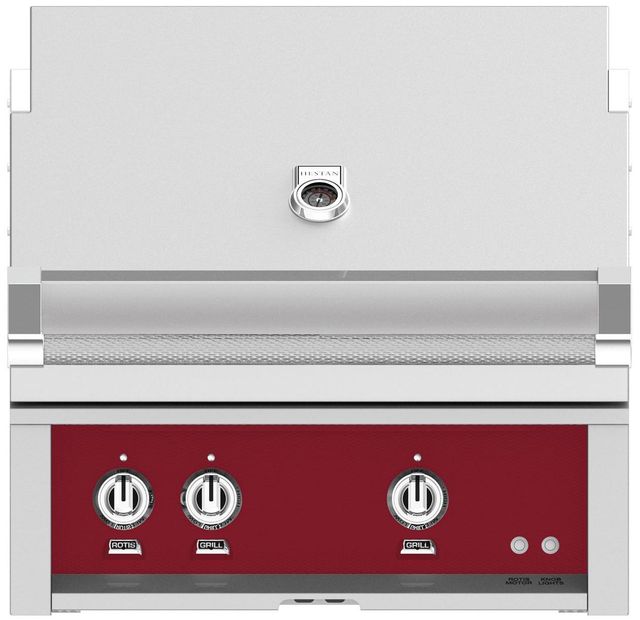 Hestan® 3-Burner Burgundy Built-In Liquid Propane Grill-0