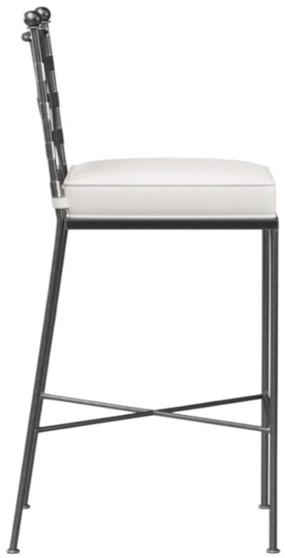 Sunset West Provence Canvas White/Spectrum Carbon Iron Outdoor Bar Stool-1