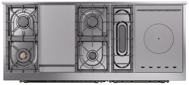Ilve® Nostalgie II Series 60" Blue Grey Pro Style Dual Fuel Range-2