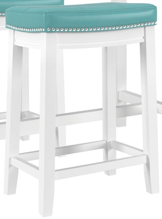 Linon Claridge 3-Piece Teal/White Counter Table Set-1