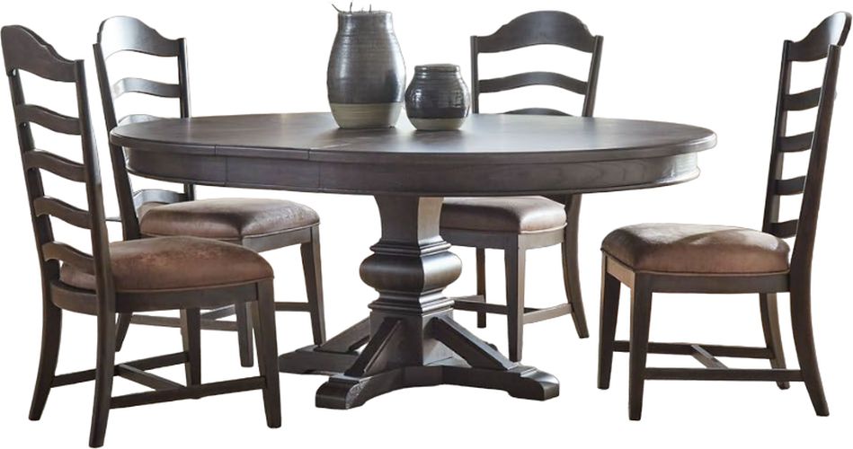Liberty Furniture Paradise Valley 5-Piece Saddle Brown Pedestal