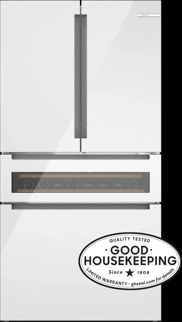 Bosch® 800 Series 36" 20.5 Cu. Ft. Arctic White Counter Depth French Door Refrigerator-1