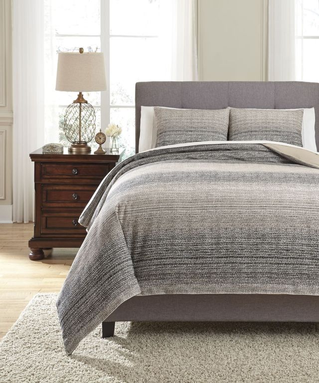 Signature Design by Ashley® Arturo Natural/Charcoal King Duvet Cover Set-2