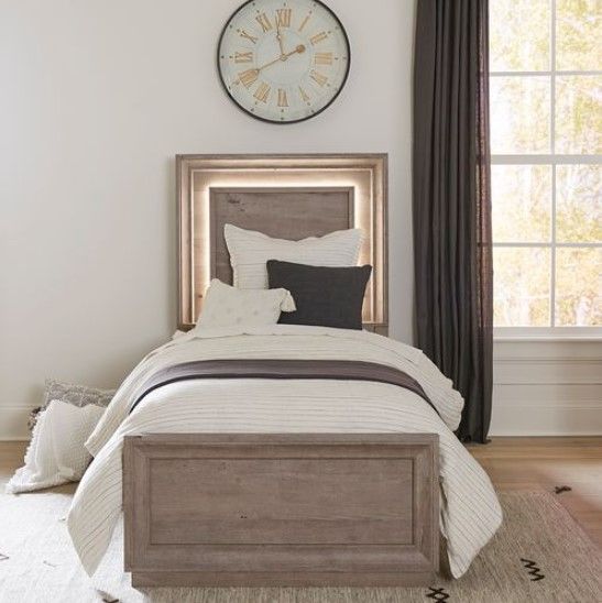 Liberty Furniture Horizons Graystone Twin Youth Panel Bed-1