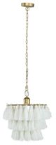 A & B Home Gold/White Iron And Cotton Thread Chandelier-0