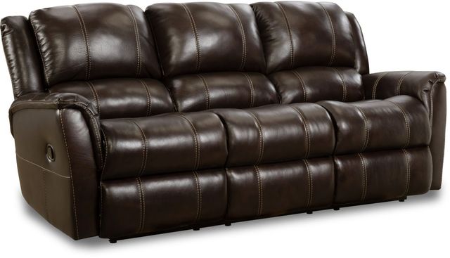 Homestretch Walnut Glider Reclining Loveseat with Console-0