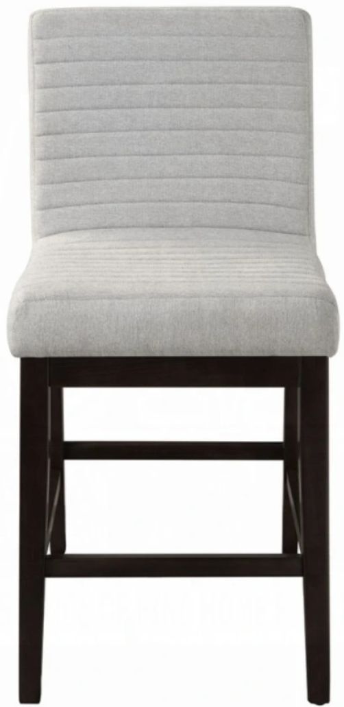 ACME Furniture Edwyn 2-Piece Espresso/Gray Upholstered Counter Height Dining Stool  Set-3