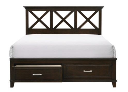 Bernards Nova II Cherry Queen Panel Storage Bed-1