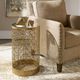 Uttermost® Algernon Glass Top Drink Table with Antiqued Gold Base-1