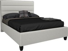 Lit double rembourré personnalisable à sommier avec pied de lit woodland de Beaudoin Adélaïde