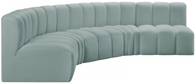 Meridian Furniture Arc 5-Piece Mint Green Vegan Leather Sectional-0