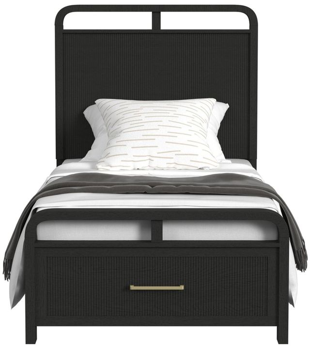 Elements International Ridgemont Black Youth Twin Panel Storage Bed-3