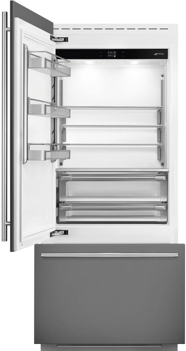Smeg Universal 36 in. 19.6 Cu. Ft. Panel Ready Built-In Bottom Freezer Refrigerator-0