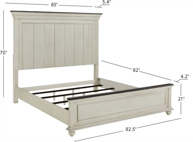 Powell® Carrington Antique White/Brown King Panel Bed-2