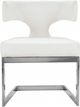 Meridian Furniture Alexandra White/Chrome Faux Leather Dining Chair-2