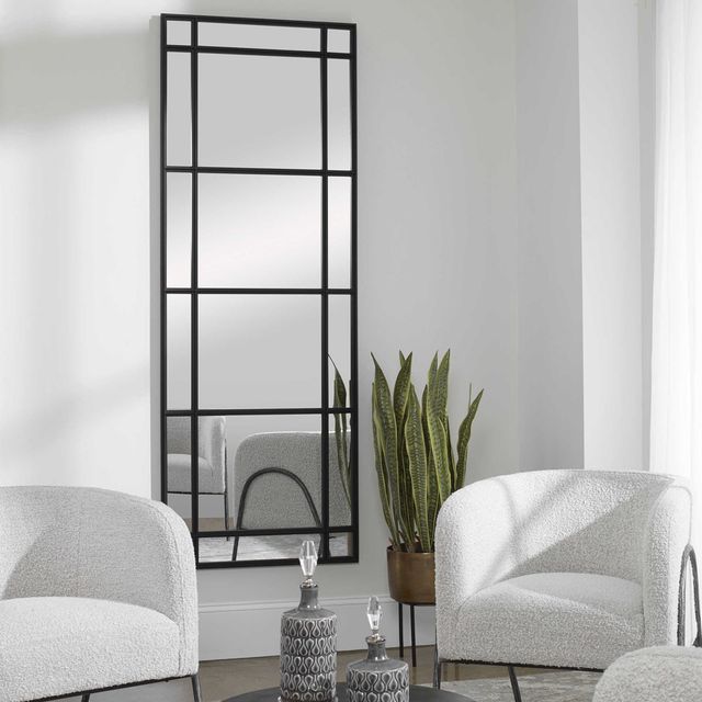 Uttermost® Atticus Satin Black Rectangular Mirror-1