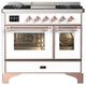 Ilve® Majestic III 40" White Pro Style Dual Fuel Liquid Propane Range with Triple Glass Door and Copper Trim-0