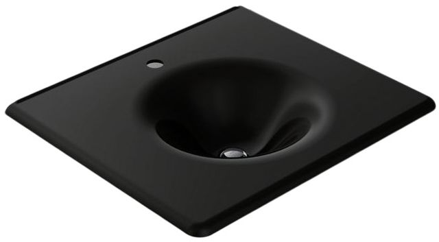 Kohler Iron/Impressions® Black 25" Enameled Cast Iron Vanity Top with Integrated Round Sink-0