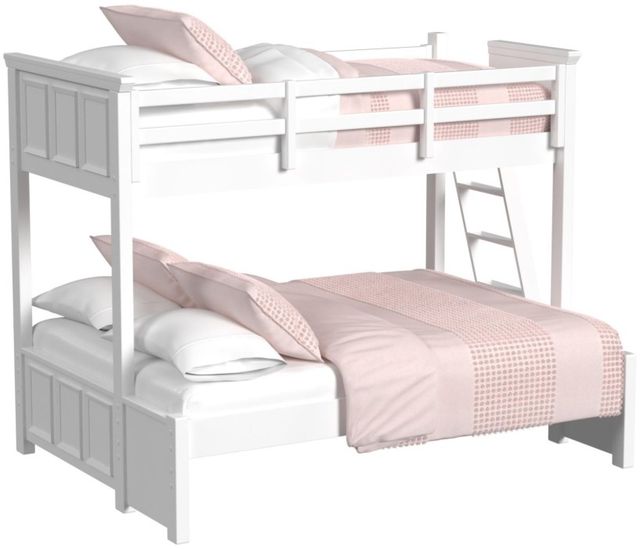 Elements International Hampton Kids White Youth Twin/Full Loft Bed with Ladder-0