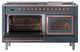 Ilve® Nostalgie II Noblesse 60'' Blue Gray Pro Style Dual Fuel Range with Copper Trim-3