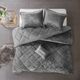 Olliix by Intelligent Design Felicia Grey Full/Queen Velvet Comforter Set-4