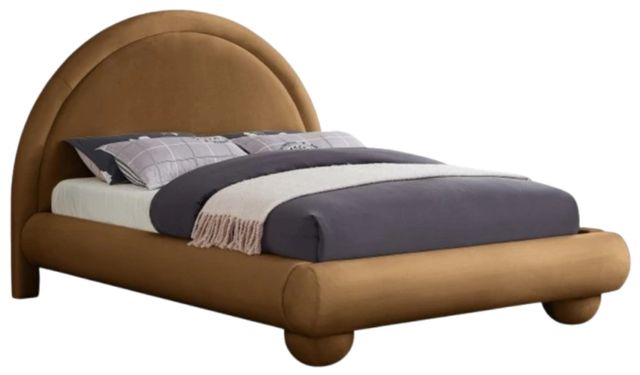 Meridian Furniture Madrid Saddle Velvet King Upholstered Panel Bed-0
