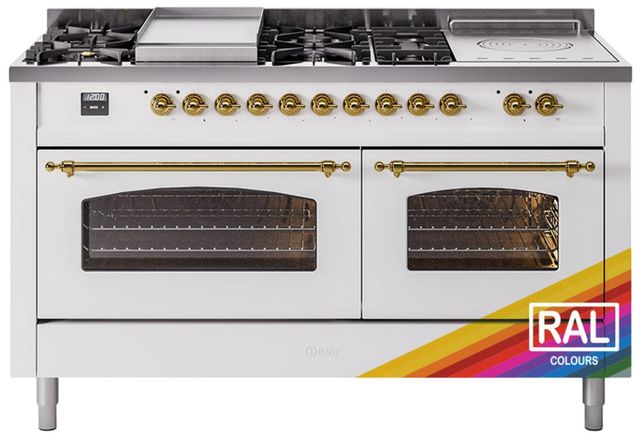 Ilve® Nostalgie II Series 60" Custom RAL Color Pro Style Dual Fuel Range-0