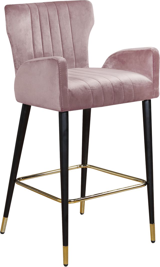 Meridian Furniture Luxe Pink Velvet Counter Stool-0