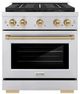 ZLINE Autograph Edition Paramount 30" 4.2 Cu. Ft. Stainless Steel Gas Range with 4 Burner DuoPro™ Cooktop, Convection Gas Oven and Champagne Bronze Accents-0