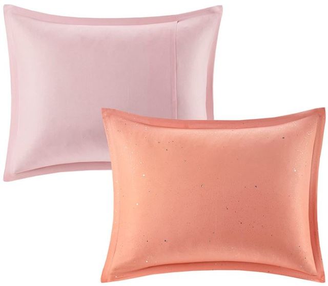 Olliix by Mi Zone Glimmer Pink Twin/Twin XL Metallic Glitter Printed Reversible Comforter Set-2
