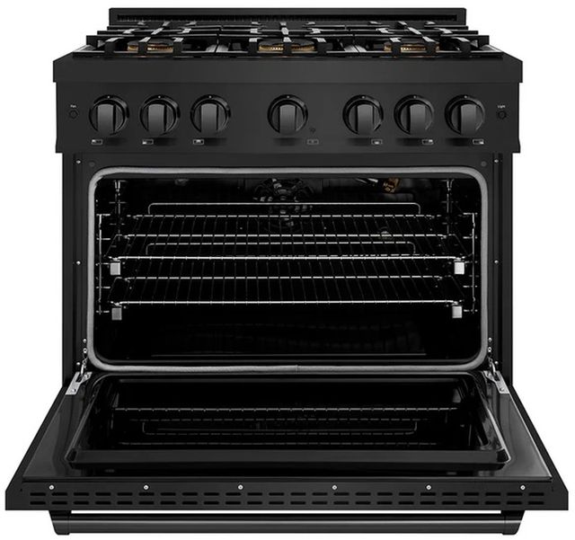 ZLINE 36" 5.2 cu. ft. Gas Range with 6 Burner DuoPro™ Cooktop and Convection Gas Oven in Black Stainless Steel -1