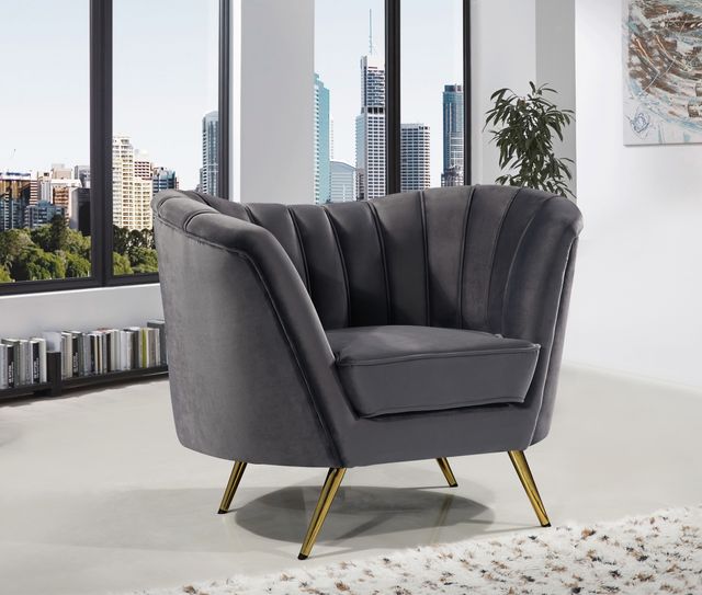 Meridian Furniture Margo Grey Velvet Chair-3