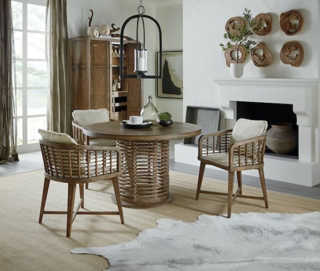 Hooker® Furniture Sundance Cliffside/Zuri Cream Barrel Back Dining Arm Chair-1