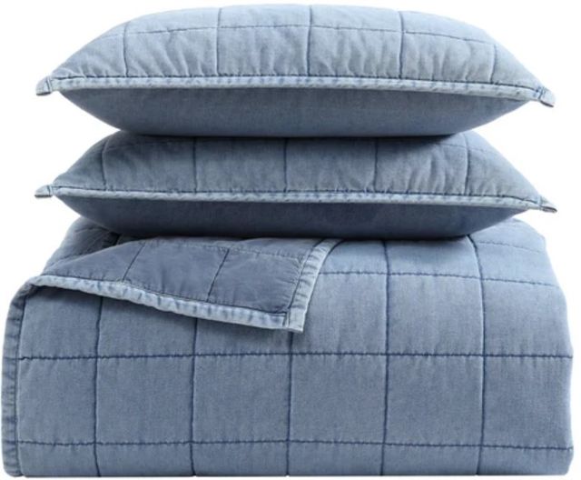 HiEnd Accents Stonewashed Denim Queen Quilt Set-0
