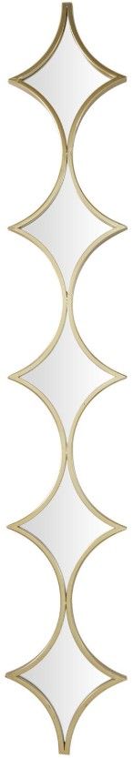 Deco Marche Gold Slim Stacked Chain 5-Layer Wall Mirror with Diamond Pattern-0