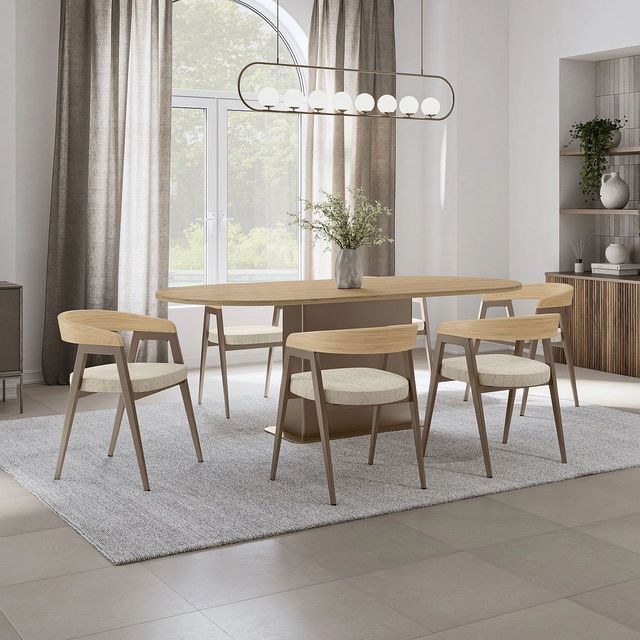 Amisco Customizable Carmela Dining Arm Chair with Upholstered Seat and Wood Backrest-2