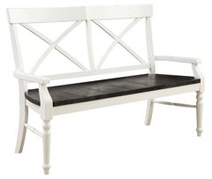 Emerald Home Mountain Retreat Antique White/Dark Mocha Dining Bench