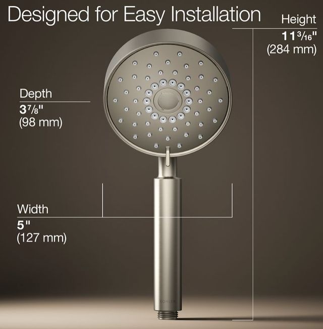 KOHLER® Purist® Vibrant Brushed Nickel 1.75 GPM 4-Function Handshower-3