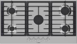 Bosch® 300 Series 36" Stainless Steel Gas Cooktop Top view of the Bosch® 300 Series 36" Stainless Steel Gas Cooktop